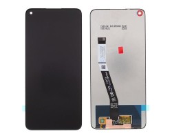 Kijelző érintőpanel LCD Xiaomi Redmi Note 9 fekete, előlap keret nélkül